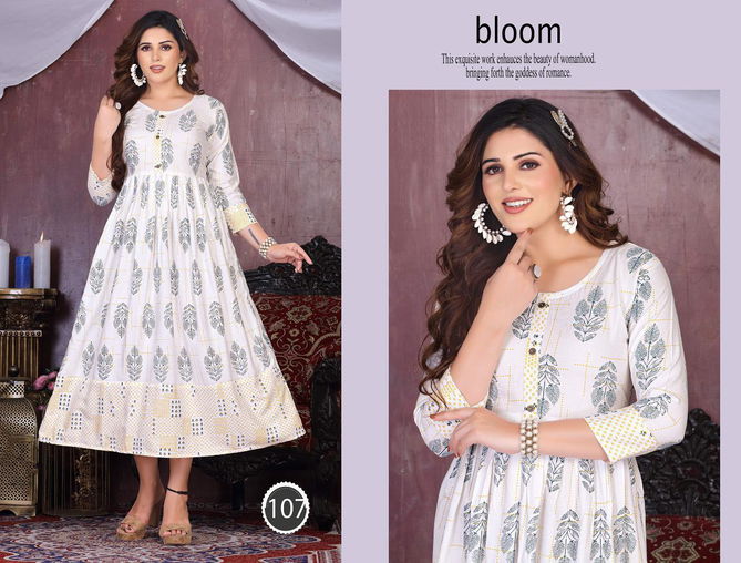 White Moon Designer Rayon Wholesale Anaraklai Kurti Collection 